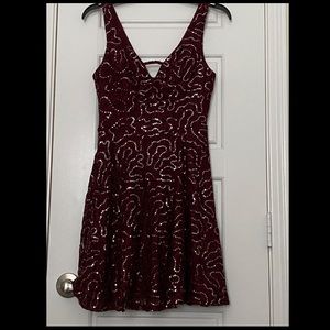 Red dress with sequences